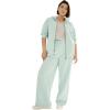 ellos Plus Size Fleece Zip Up Hoodie(Aqua Sky)