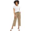 ellos Plus Size Linen-Blend Drawstring Elastic Waist Relaxed Fit Capris(Bark)