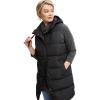 ellos Plus Size Long Hooded Puffer Vest(Black)