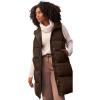 ellos Plus Size Long Hooded Puffer Vest(Chocolate)
