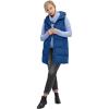 ellos Plus Size Long Hooded Puffer Vest(Royal Navy)