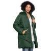 ellos Plus Size Long Puffer Coat(Midnight Green)
