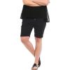 ellos Plus Size Mid-Rise Button-Front Stretch Denim Shorts(Black)