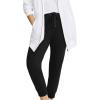 ellos Plus Size Studio French Terry Drawstring Elastic Waistband Jogger(Black)