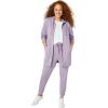 ellos Plus Size Studio French Terry Drawstring Elastic Waistband Jogger(Lilac Smoke)