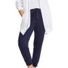 ellos Plus Size Studio French Terry Drawstring Elastic Waistband Jogger(Navy)