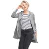 ellos Women’s Plus Size Long Zip Front Hoodie French Terry Long Oversized Lightweight Jacket(Heather Grey)