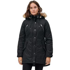 Ellos Plus Size Modern A-Line Parka(Black)