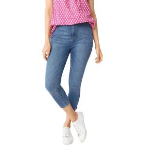 Ellos Plus Size Slim 5-Pocket Stretch Mid-Rise Denim Capri(Medium Stonewash)