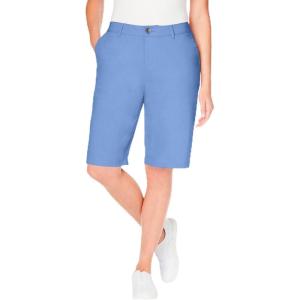 Woman Within Plus Size Adjustable Waist Chino Short(French Blue)