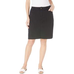 Woman Within Plus Size Adjustable Waist Chino Skort(Black)