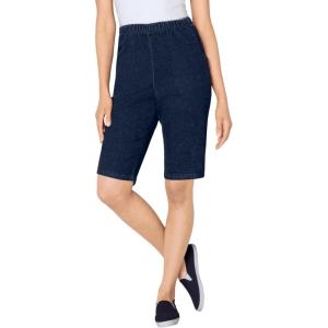 Woman Within Plus Size Fineline Denim Short(Indigo)