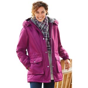 Woman Within Plus Size Microfiber Parka(Deep Claret)