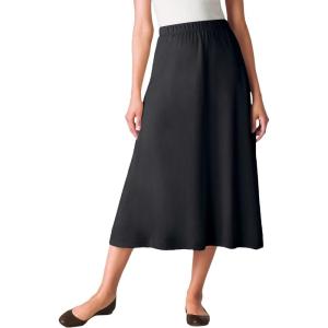 Woman Within Plus Size Petite 7-Day Knit A-Line Skirt(Black)