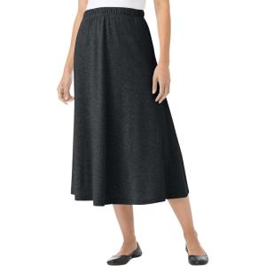 Woman Within Plus Size Petite 7-Day Knit A-Line Skirt(Heather Charcoal)