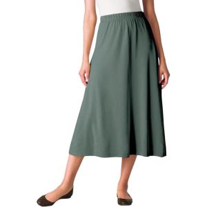 Woman Within Plus Size Petite 7-Day Knit A-Line Skirt(Pine)
