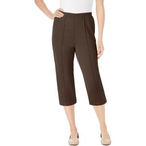 Woman Within Plus Size Petite The Soft Knit Capri(Chocolate)