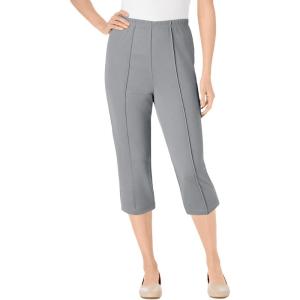 Woman Within Plus Size Petite The Soft Knit Capri(Gunmetal)