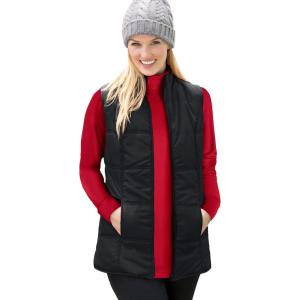 Woman Within Plus Size Quilted Vest(Black)