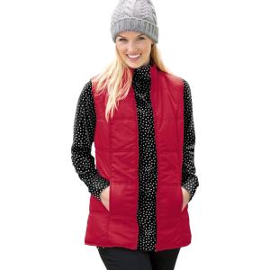 Woman Within Plus Size Quilted Vest(Classic Red)