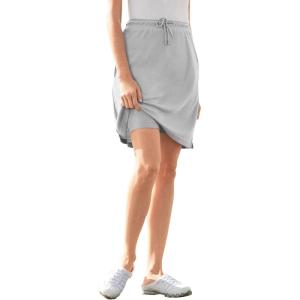 Woman Within Plus Size Sport Knit Skort(Heather Grey)