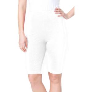 Woman Within Plus Size Stretch Cotton Bike Short(White)