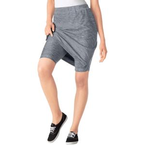 Woman Within Plus Size Stretch Cotton Skort(Medium Heather Grey)