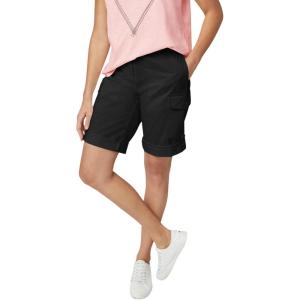 ellos Plus Size Convertible Cargo Shorts(Black)