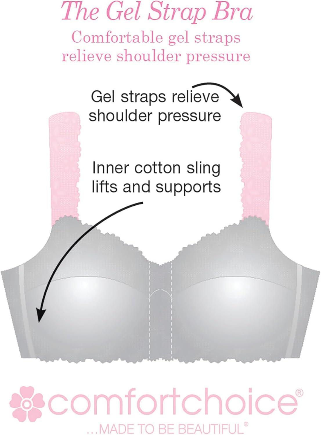 image:imageComfort Choice Womens Plus Size Front Close Wireless Gel Strap BraShell Pink
