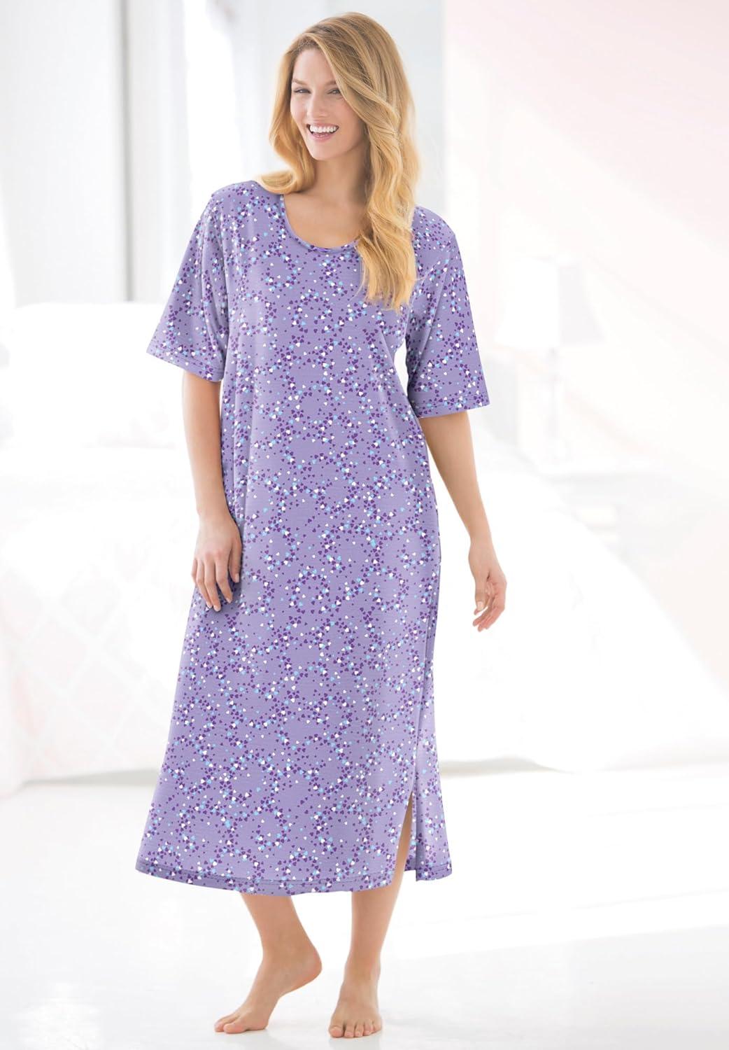 image:imageDreams amp Co Plus Size Long Tagless SleepshirtHoney Peach Floral