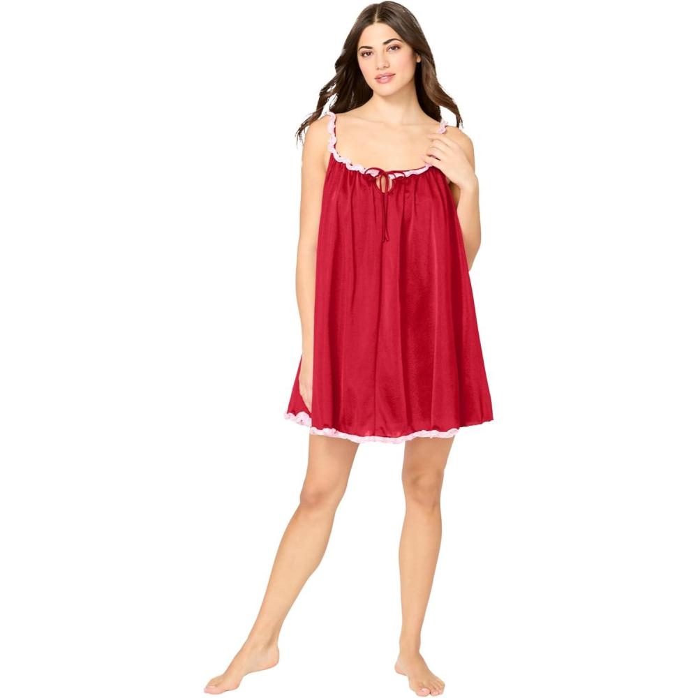 image:imageAmoureuse Plus Size Babydoll Ruffle GownClassic Red