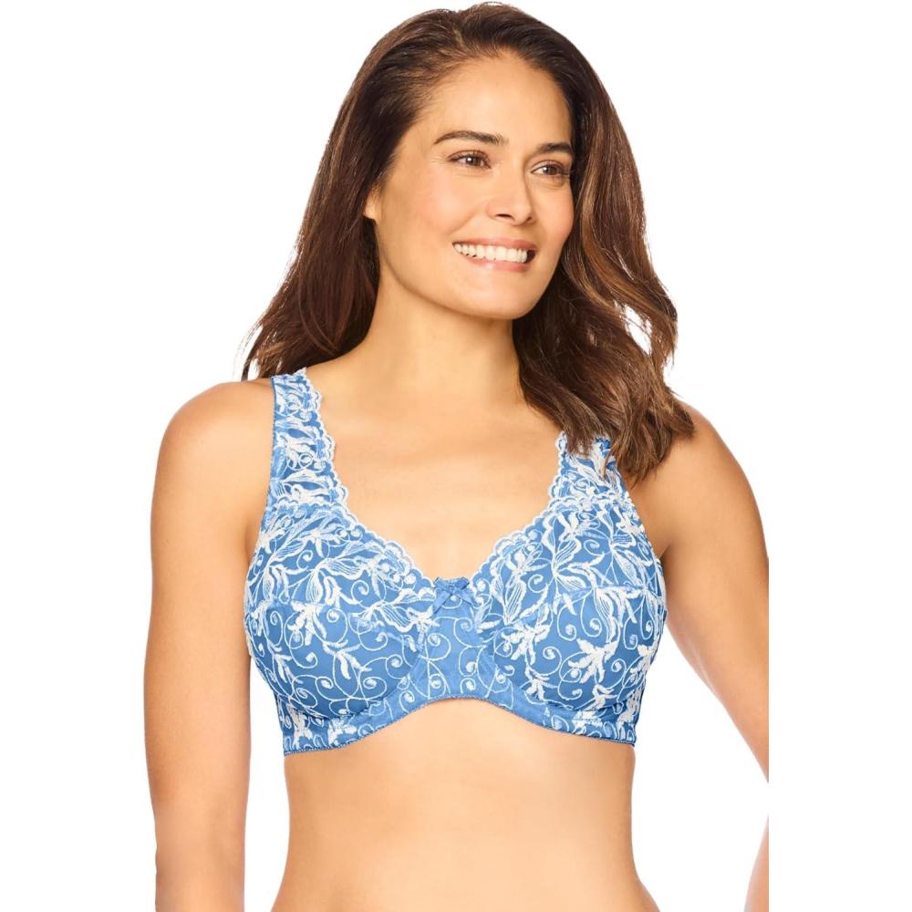 image:imageAmoureuse Womens Plus Size Embroidered Underwire BraFrench Blue