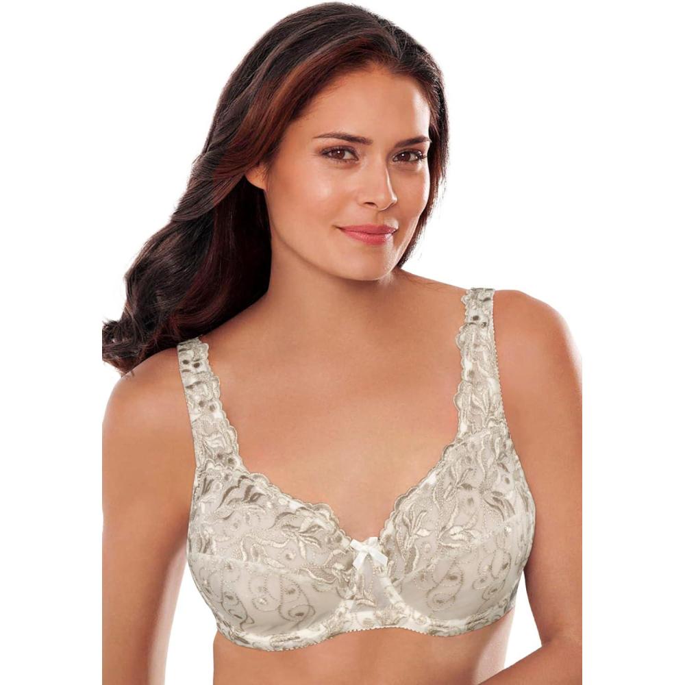 image:imageAmoureuse Womens Plus Size Embroidered Underwire BraIvory Sparkling Champagne