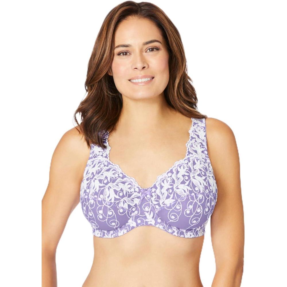 image:imageAmoureuse Womens Plus Size Embroidered Underwire BraSoft Iris
