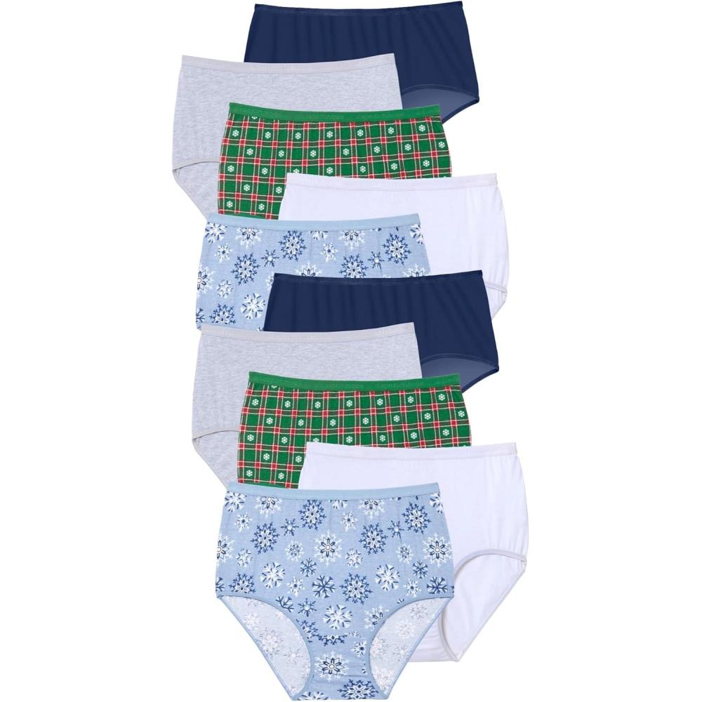image:imageComfort Choice Plus Size Full Coverage Stretch Cotton Brief 5PackPlaid Bows Pack