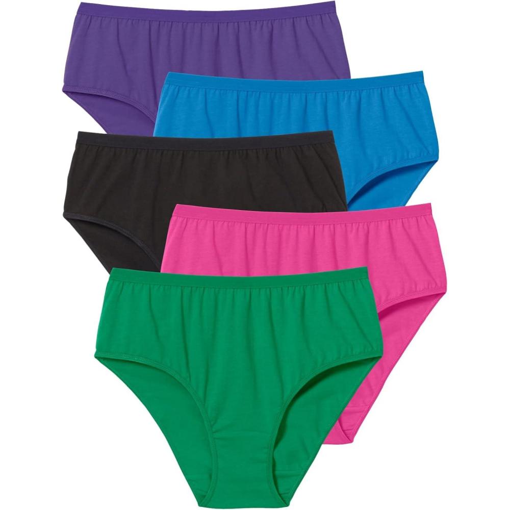 image:imageComfort Choice Plus Size HiCut Cotton Brief 5PackBright Pack