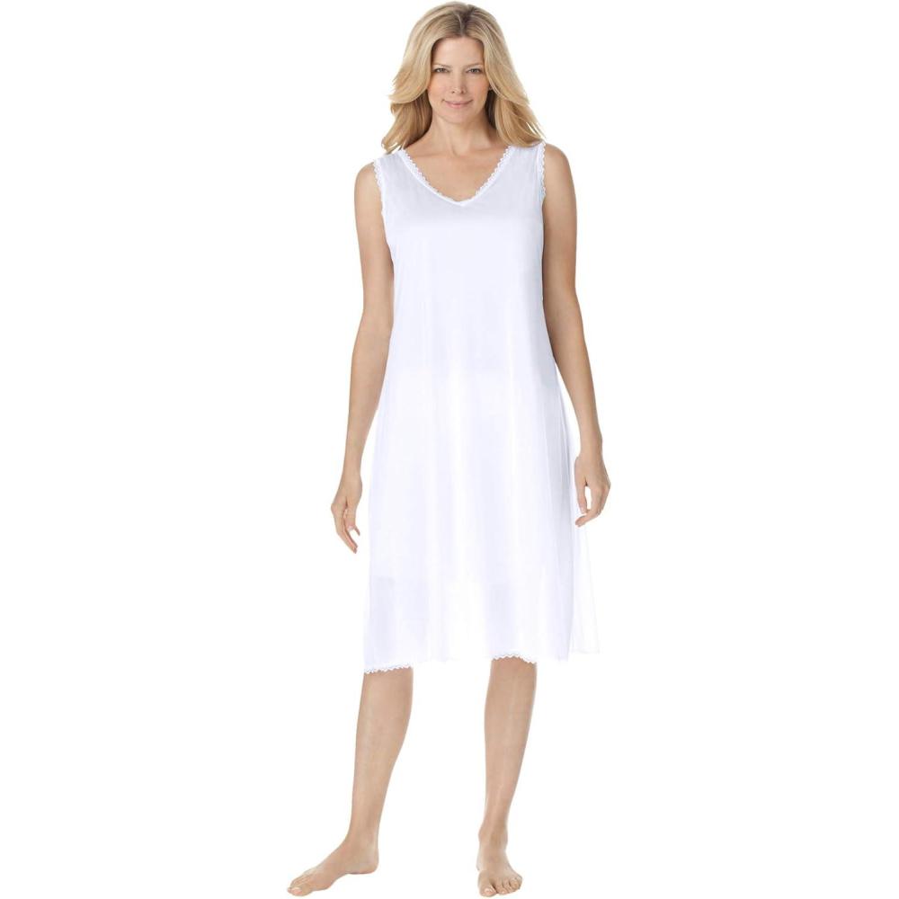 image:imageComfort Choice Plus Size LaceTrim SlipWhite
