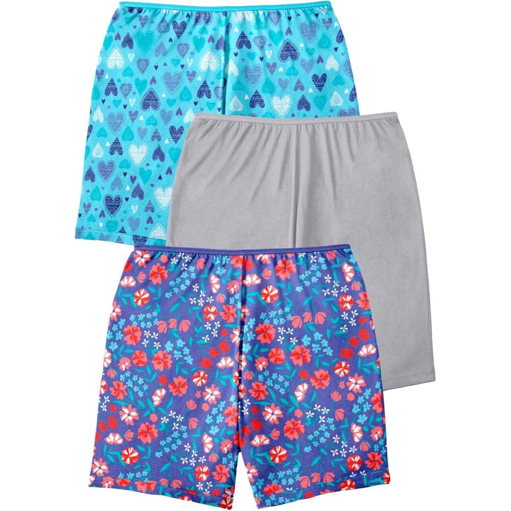 image:imageComfort Choice Plus Size Stretch Cotton Boxer 3PackFloral Hearts Pack