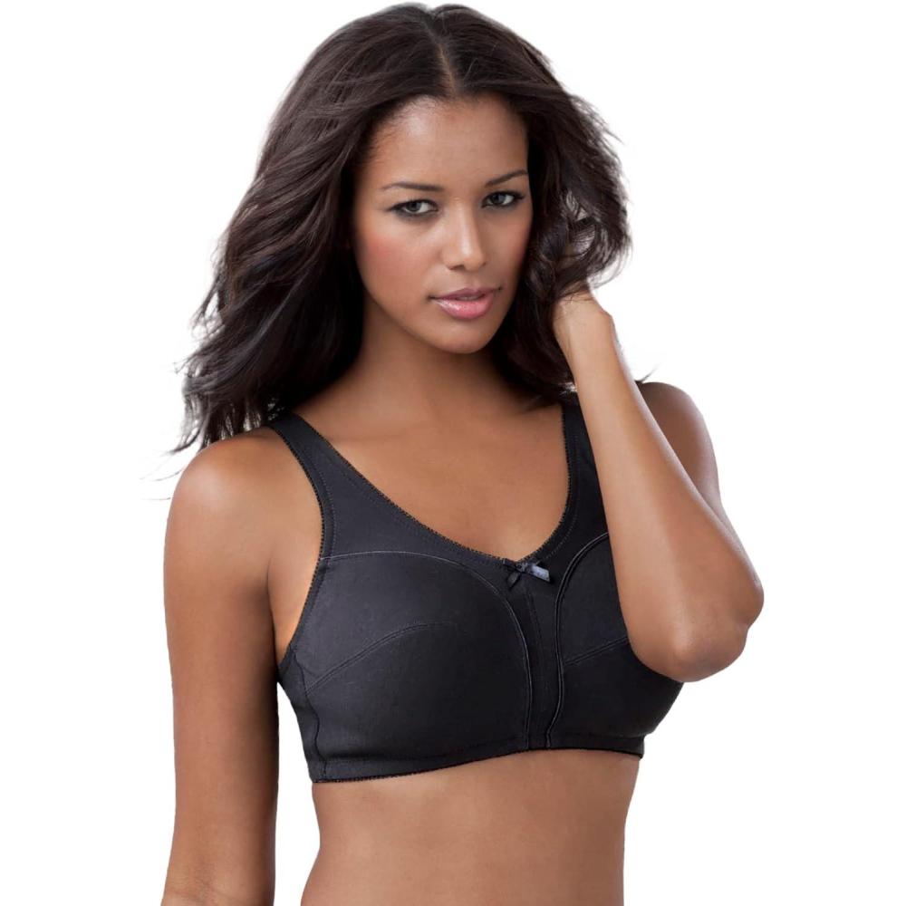 image:imageComfort Choice Womens Plus Size Cotton BackClose Wireless BraBlack