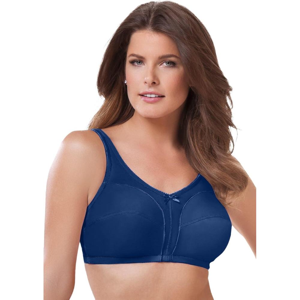 image:imageComfort Choice Womens Plus Size Cotton BackClose Wireless BraEvening Blue