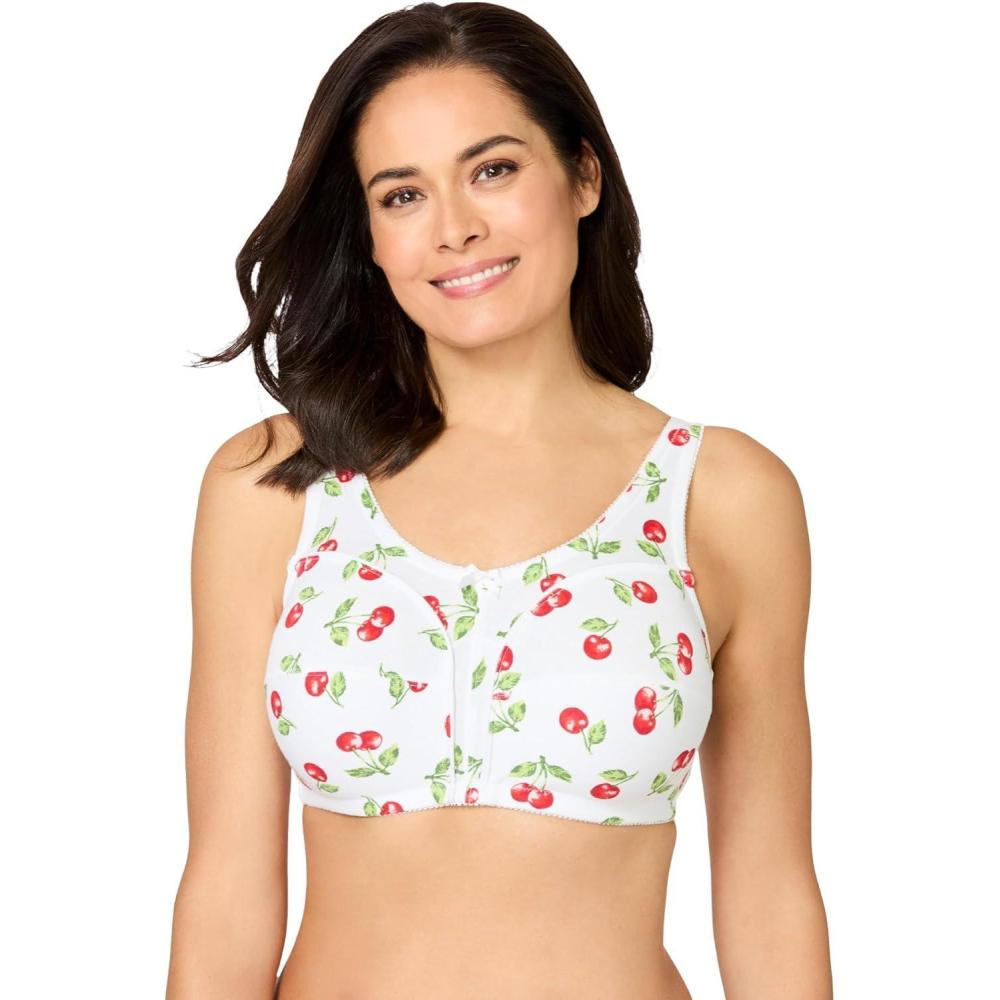 image:imageComfort Choice Womens Plus Size Cotton BackClose Wireless BraScattered Cherry