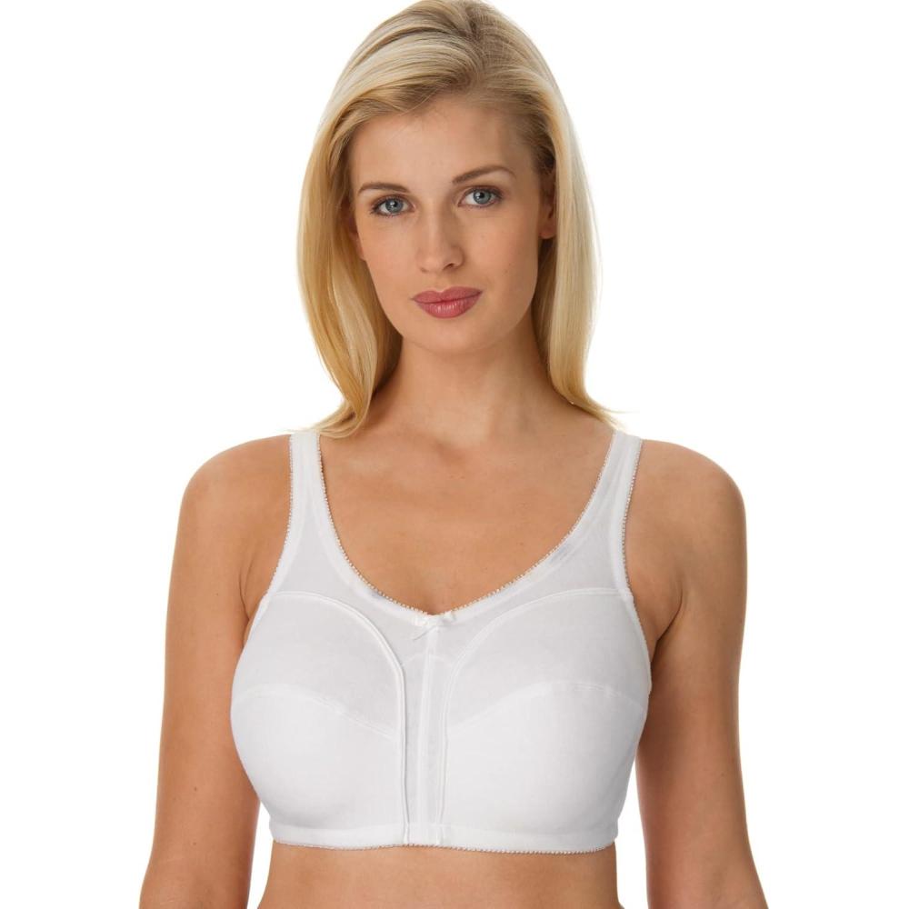 image:imageComfort Choice Womens Plus Size Cotton BackClose Wireless BraWhite