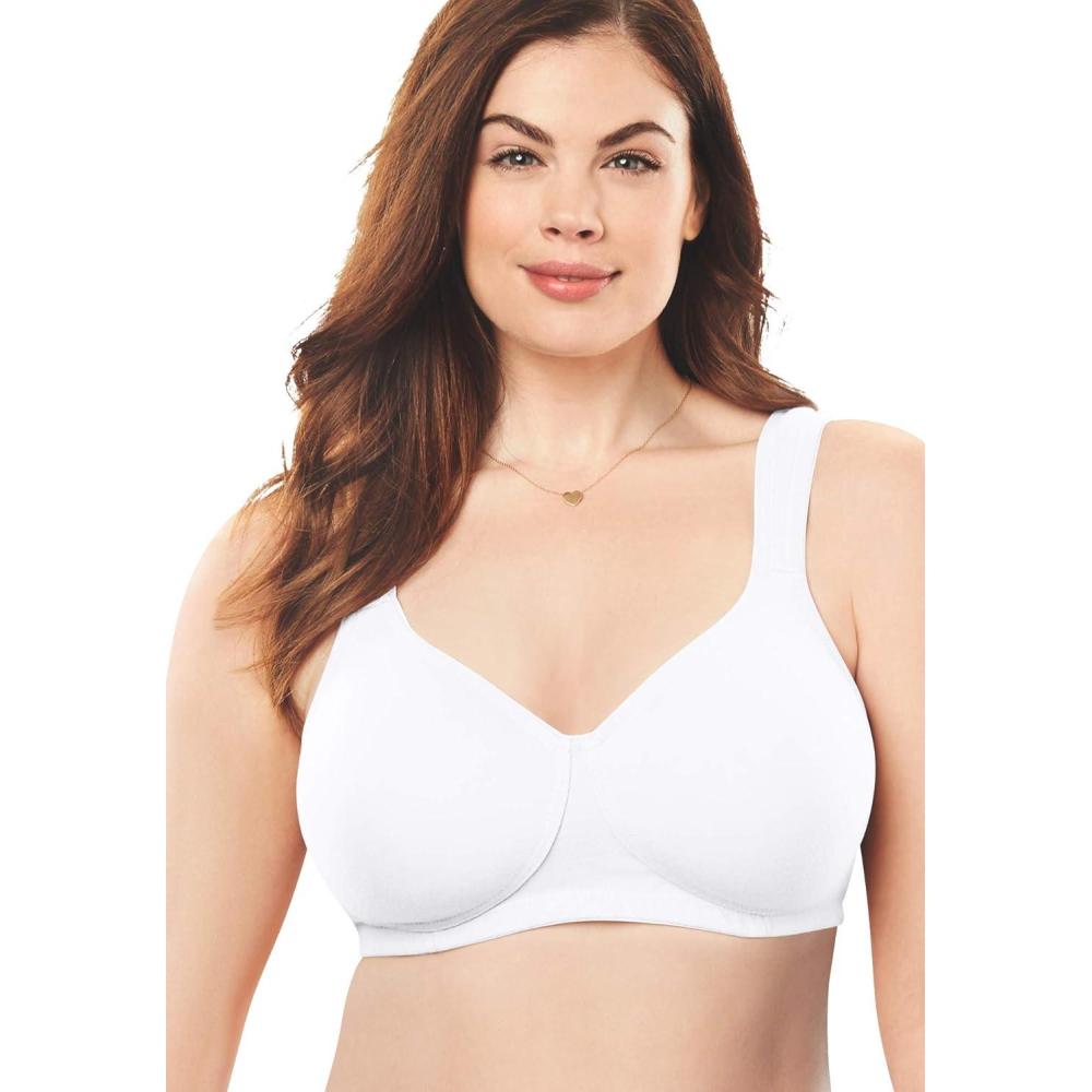 image:imageComfort Choice Womens Plus Size Cotton Wireless Lightly Padded TShirt BraWhite