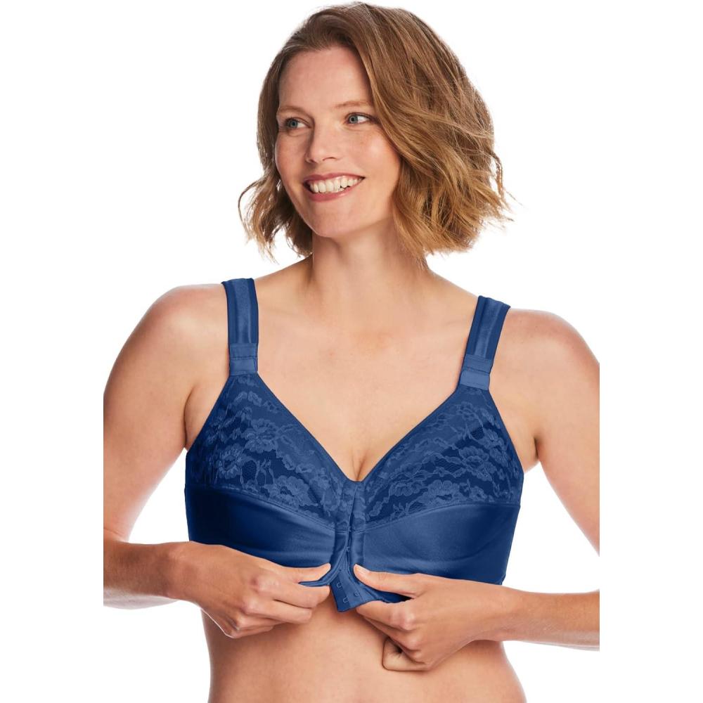 image:imageComfort Choice Womens Plus Size Easy Enhancer Front Close Wireless Posture BraEvening Blue