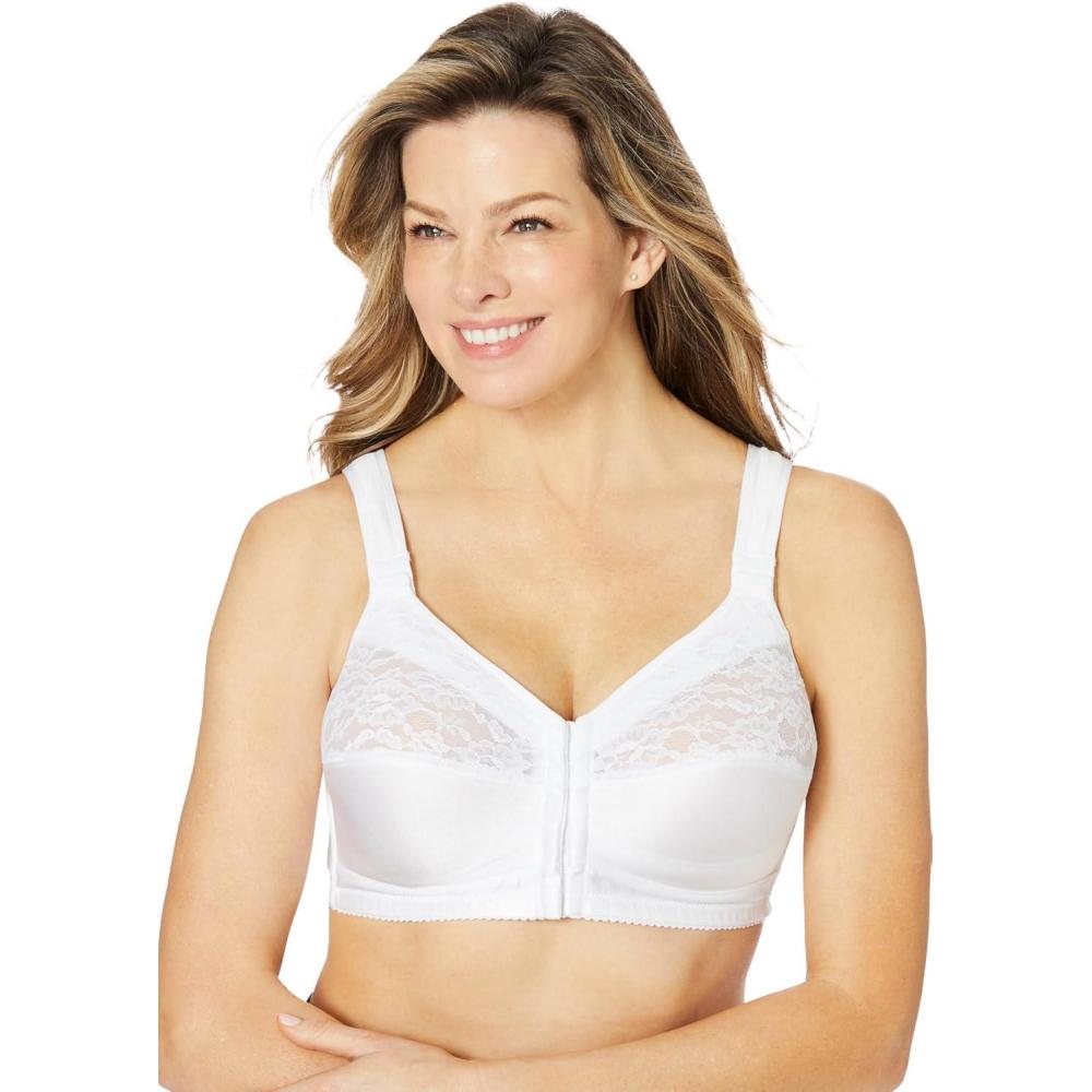 image:imageComfort Choice Womens Plus Size Easy Enhancer Front Close Wireless Posture BraWhite