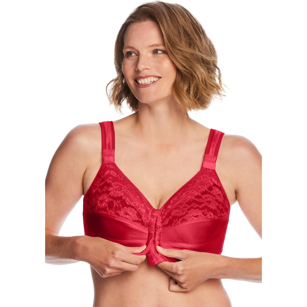 image:imageComfort Choice Womens Plus Size Easy Enhancer FrontClose Wireless BraClassic Red