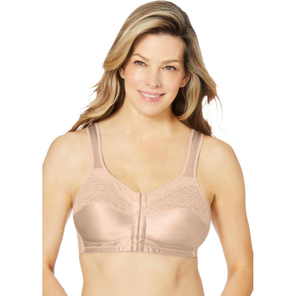 image:imageComfort Choice Womens Plus Size Easy Enhancer FrontClose Wireless BraNude
