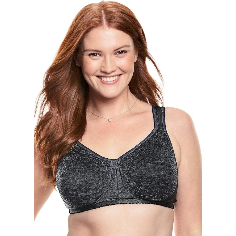 image:imageComfort Choice Womens Plus Size Easy Enhancer Lace Wireless BraBlack
