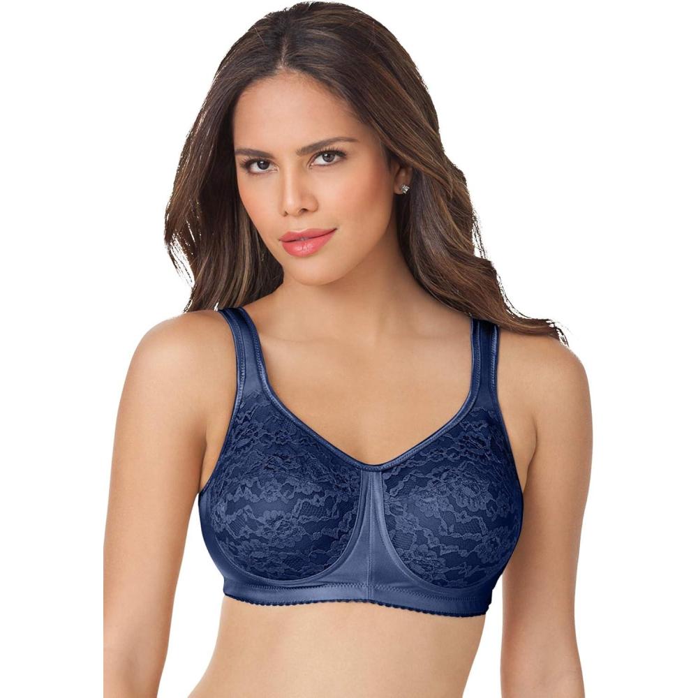 image:imageComfort Choice Womens Plus Size Easy Enhancer Lace Wireless BraEvening Blue