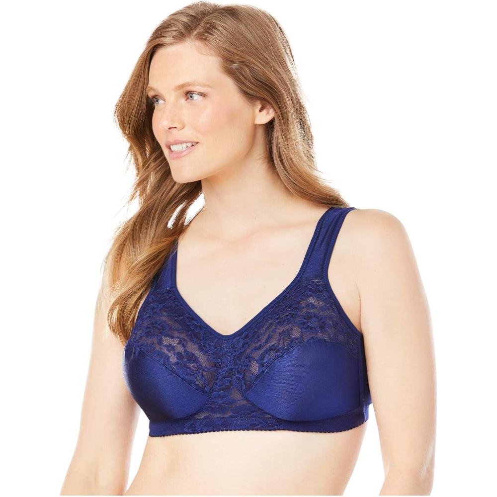 image:imageComfort Choice Womens Plus Size Easy Enhancer Wireless BraEvening Blue